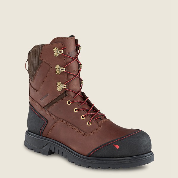 Red Wing Safety Boots Brown/Black - Mens Brnr Xp - 8-inch Insulated Waterproof Toe - 7385-AODZW